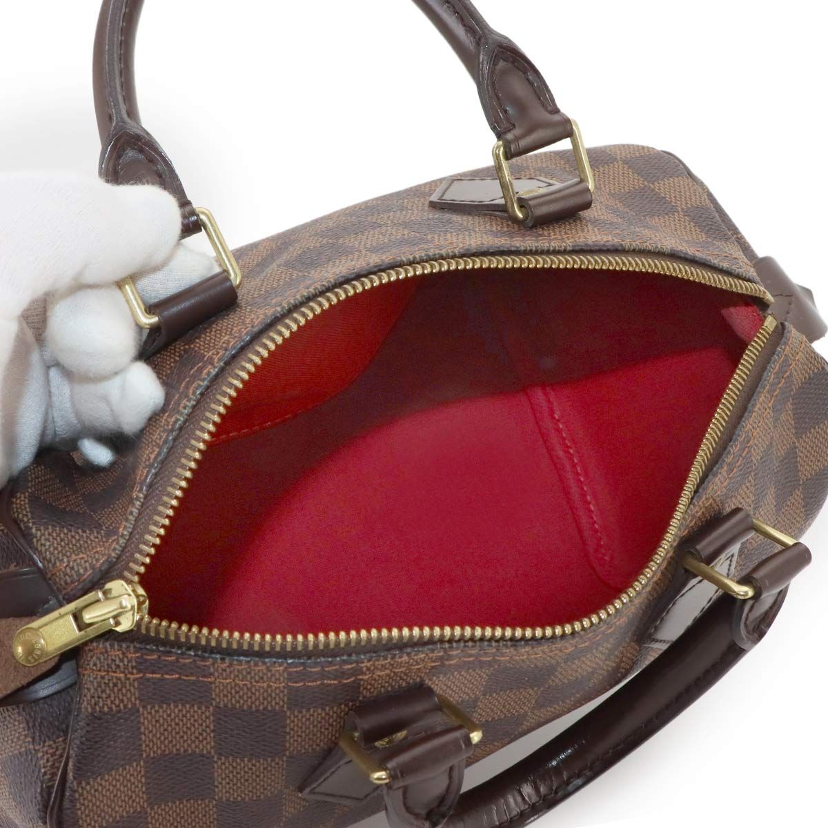 Louis Vuitton Damier Speedy 25 Hand Bag Ebene Brown Gold — view 6