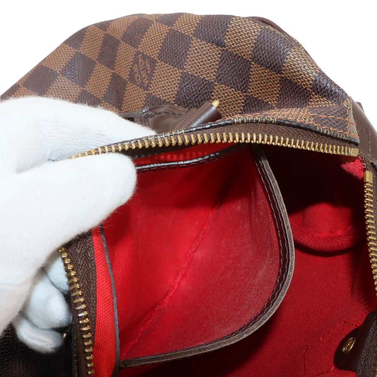Louis Vuitton Damier Speedy 25 Hand Bag Ebene Brown Gold — view 7