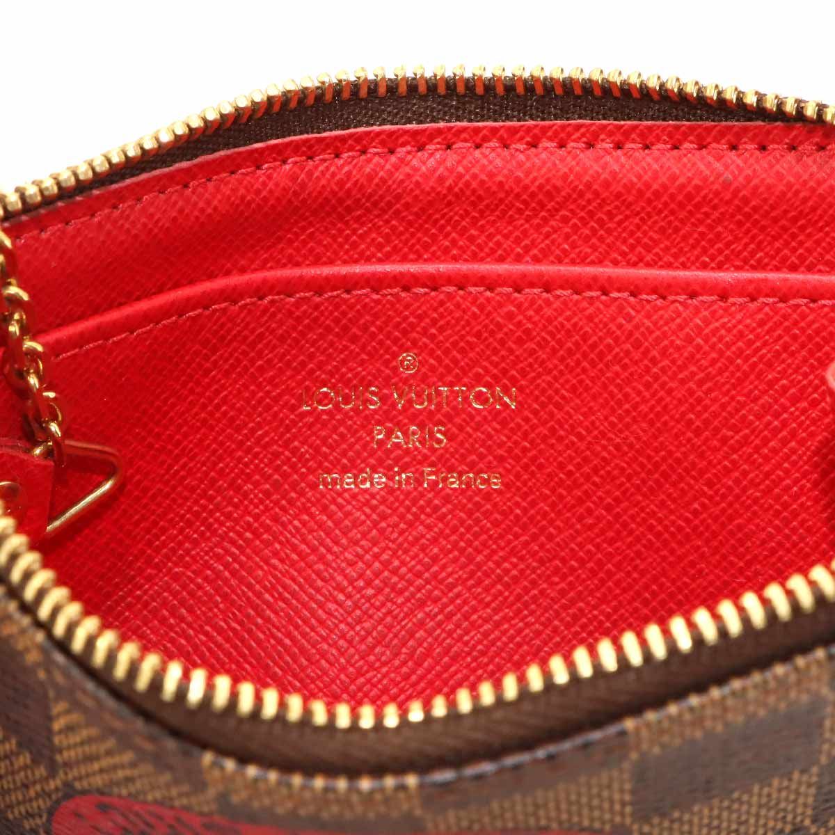 Louis Vuitton T&b Damier Pochette Cles Coin Purse Key Case Ebene Brown — view 6
