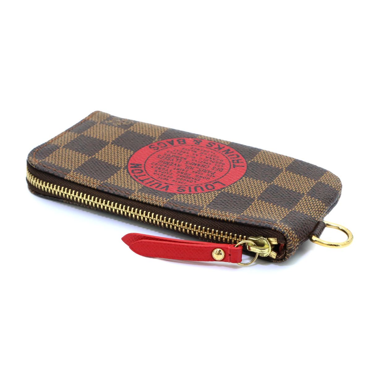 Louis Vuitton T&b Damier Pochette Cles Coin Purse Key Case Ebene Brown — view 4