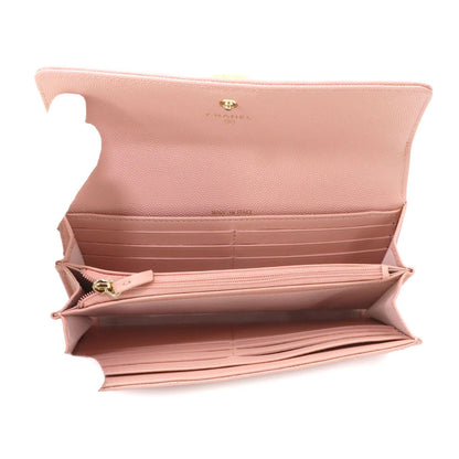 Chanel Quilted Bifold Wallet Caviar Leather Pink Gold — view 6