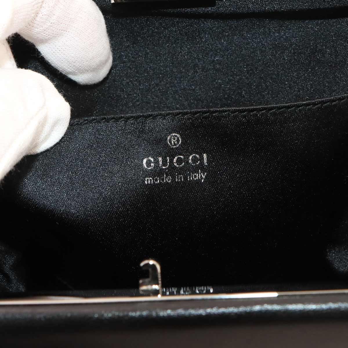 Gucci Shoulder Bag Leather Black 005 Silver — view 8