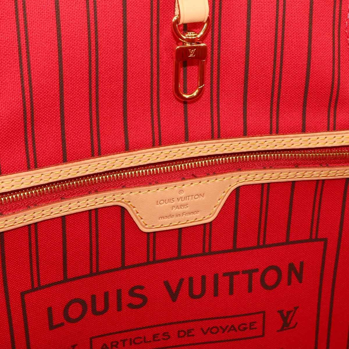 Louis Vuitton Monogram Neverfull Tote Brown Cerise — view 7