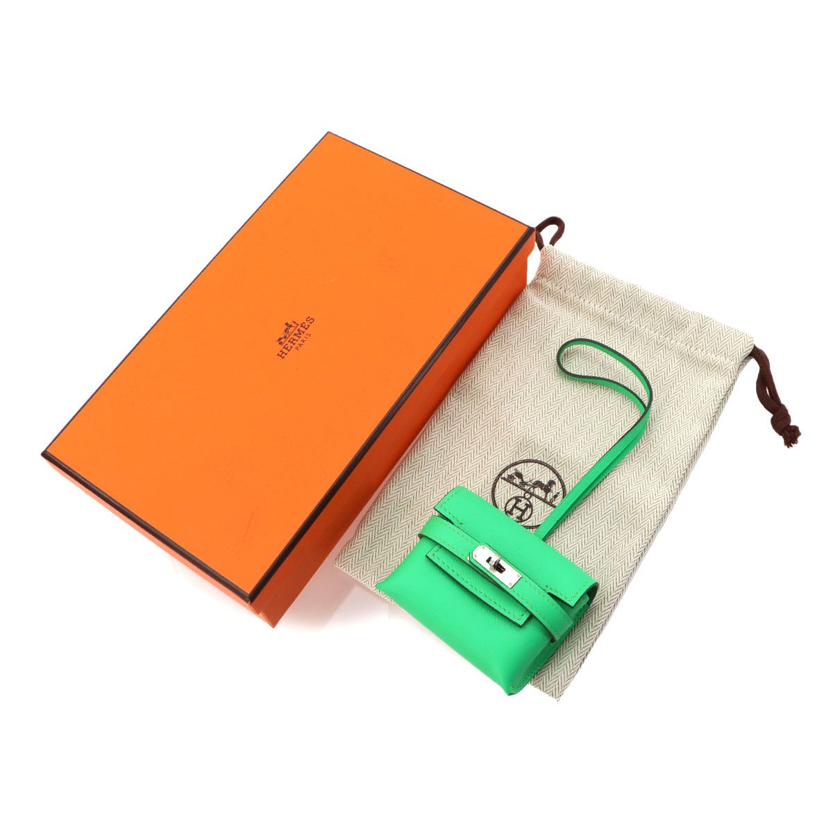 Hermes Kelly Festival Bag Charm Swift Vert Comic — view 2