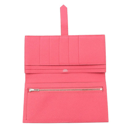 Hermes Bearn Souffle Bifold Wallet Epsom Rose Azalea Silver Soufflet — view 6