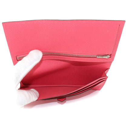 Hermes Bearn Souffle Bifold Wallet Epsom Rose Azalea Silver Soufflet — view 7