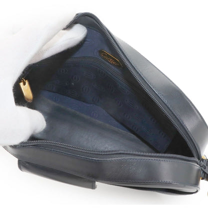 Cartier Sapphire Line S de Shoulder Bag Leather Navy Gold Vintage — view 6