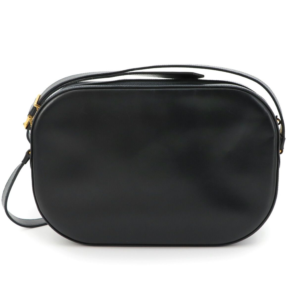 Cartier Sapphire Line S de Shoulder Bag Leather Navy Gold Vintage — view 2