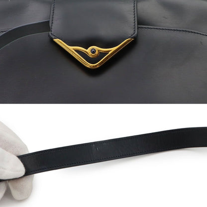 Cartier Sapphire Line S de Shoulder Bag Leather Navy Gold Vintage — view 9