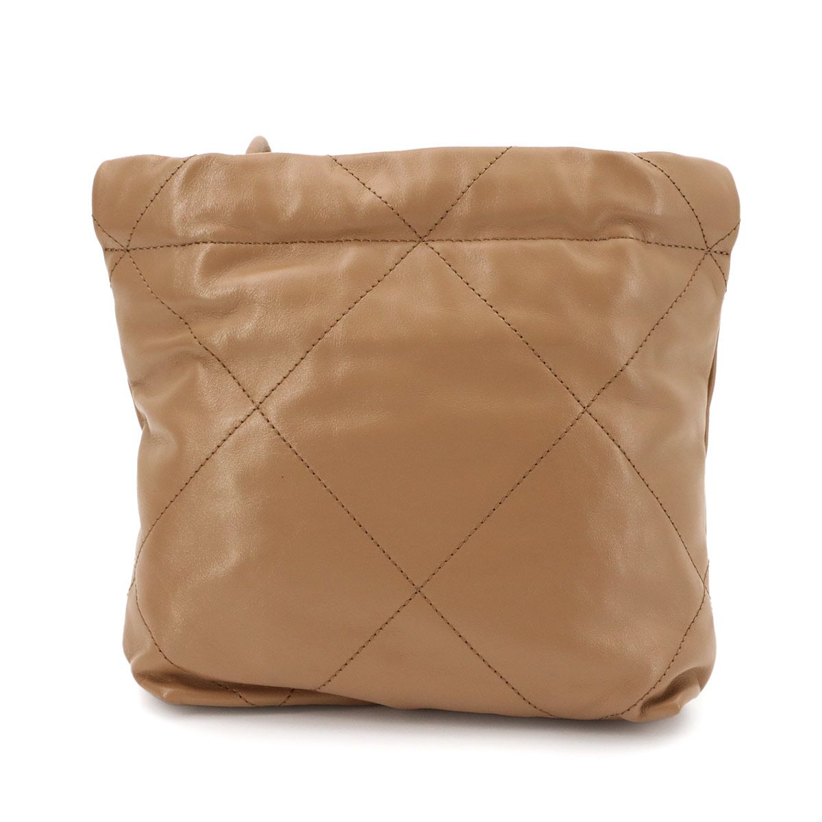 Chanel 22 Mini 2-Way Chain Shoulder Bag Leather Brown — view 3
