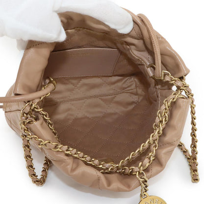 Chanel 22 Mini 2-Way Chain Shoulder Bag Leather Brown — view 7