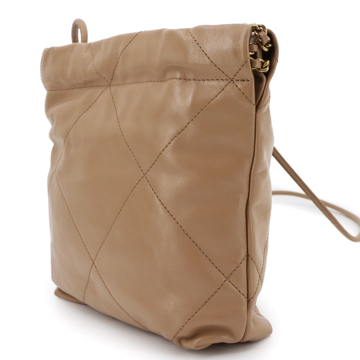Chanel 22 Mini 2-Way Chain Shoulder Bag Leather Brown — view 4