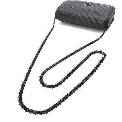 Chanel 2.55 Chain Wallet Leather Black Chez Blanc Stitch — view 6