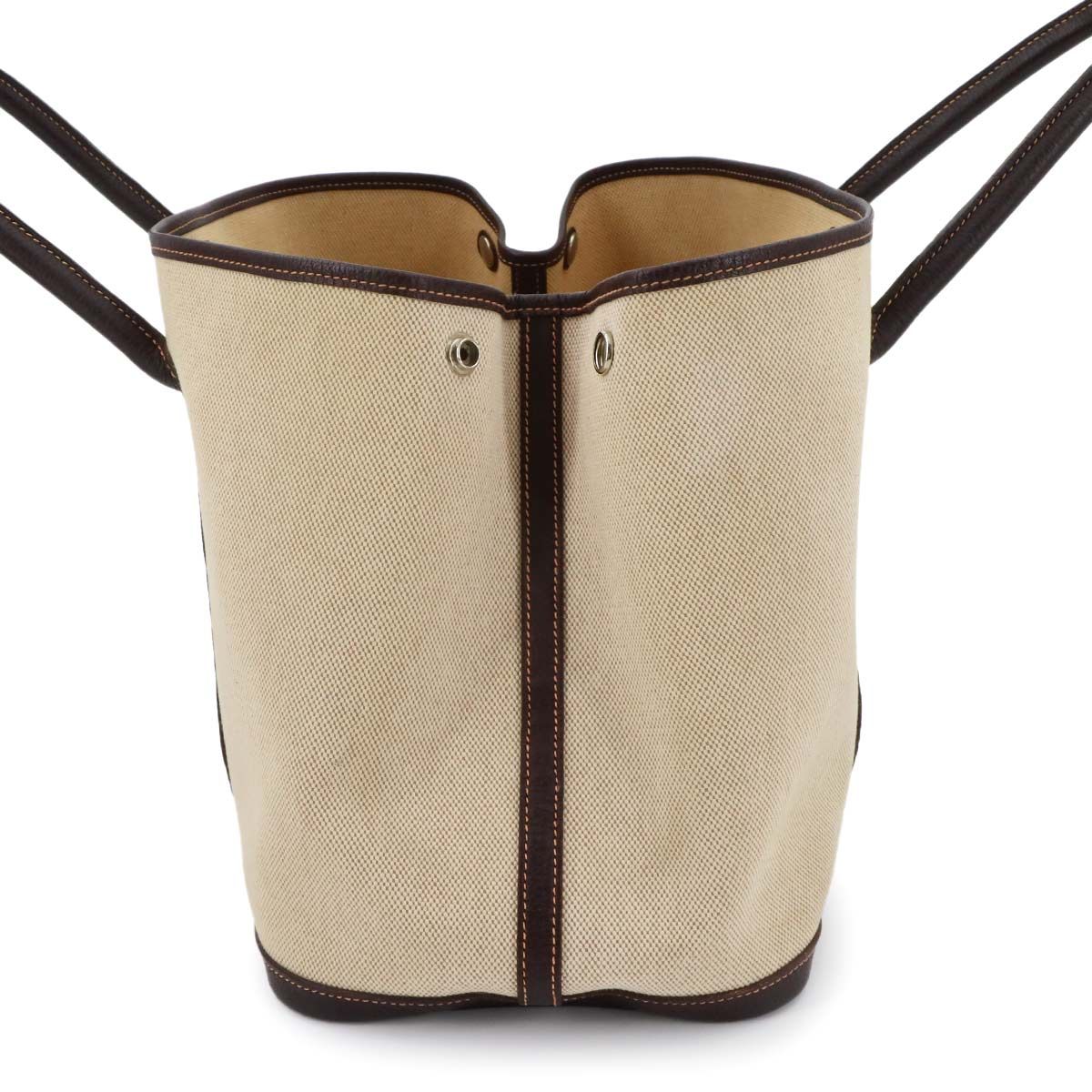Hermes Garden Party 36 PM Tote Toile Ash Leather Natural Brown Silver — view 3