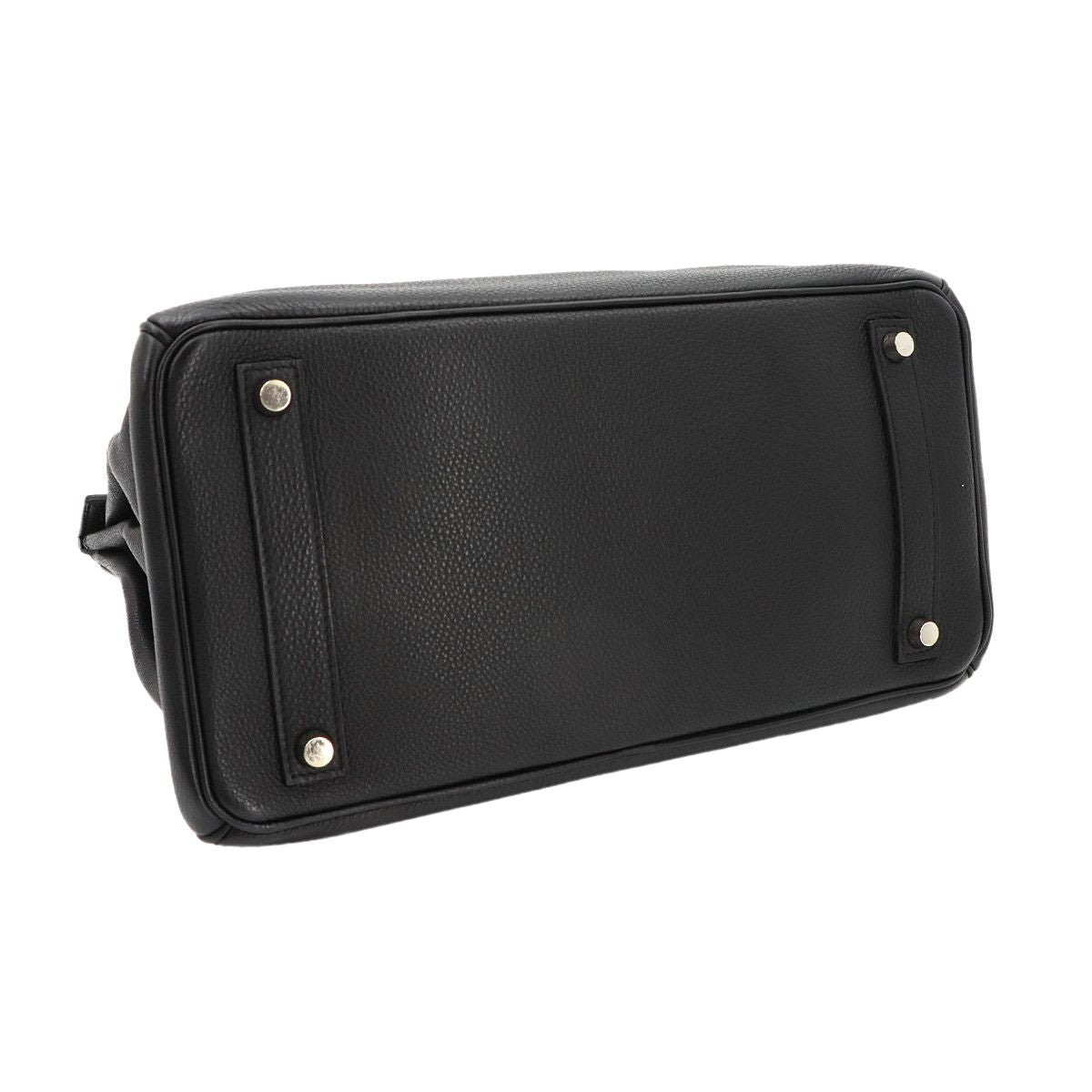 Hermes Haut a Courroies Hac 32 Togo Black Hand Bag Silver 32 — view 4