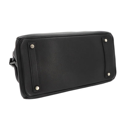 Hermes Haut a Courroies Hac 32 Togo Black Hand Bag Silver 32 — view 4