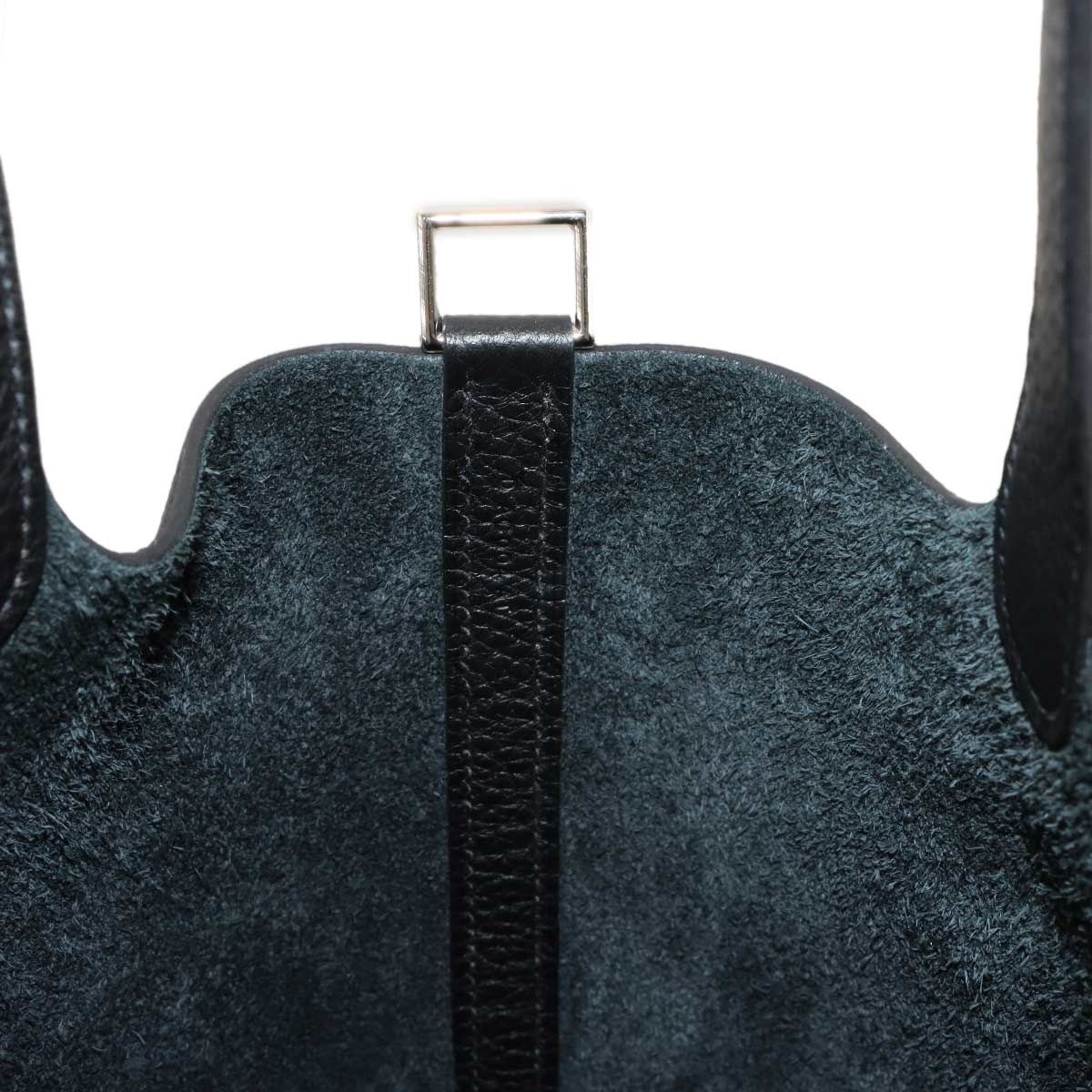 Hermes Picotin Lock Hand Bag Taurillon Clemence Black Silver — view 9