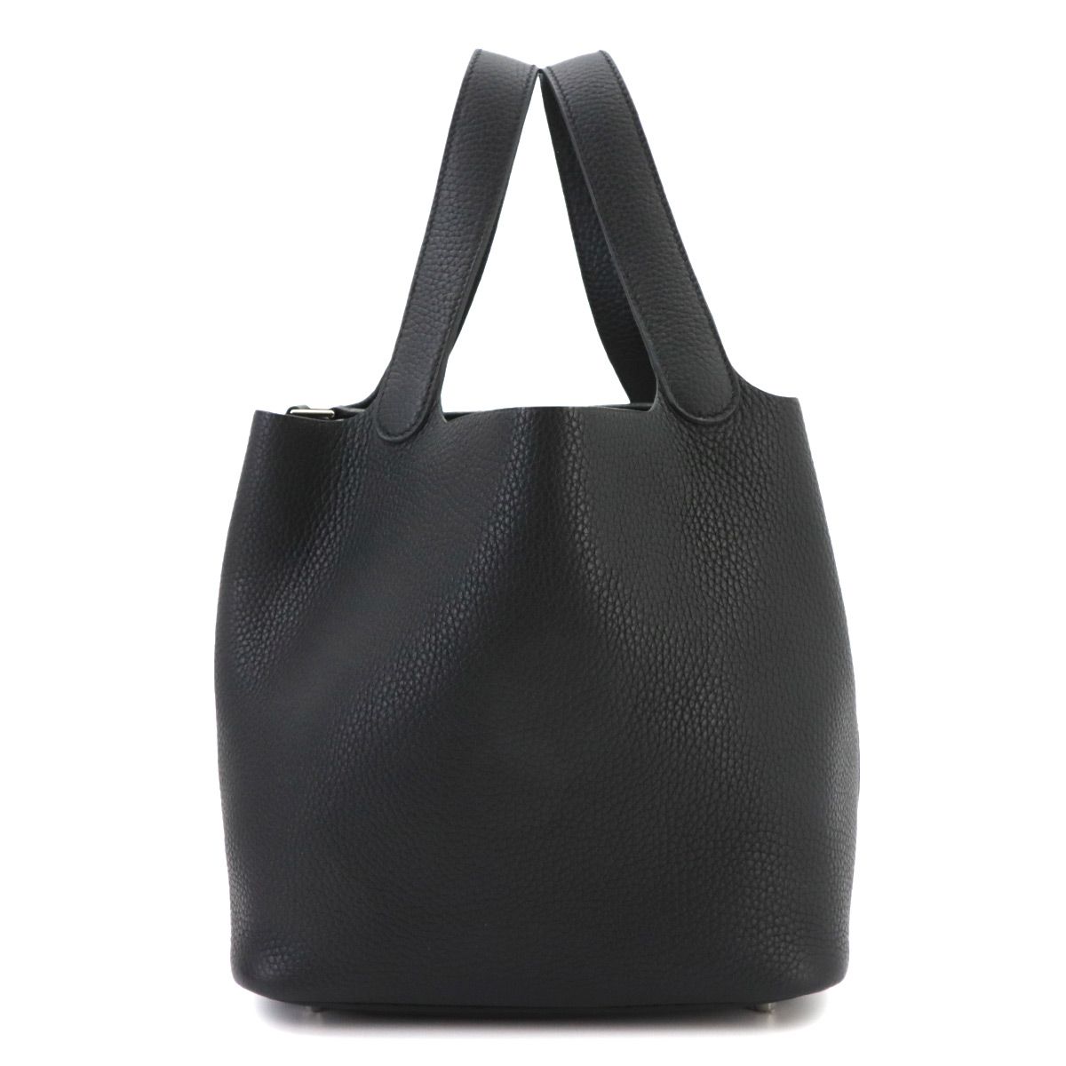Hermes Picotin Lock Hand Bag Taurillon Clemence Black Silver — view 3