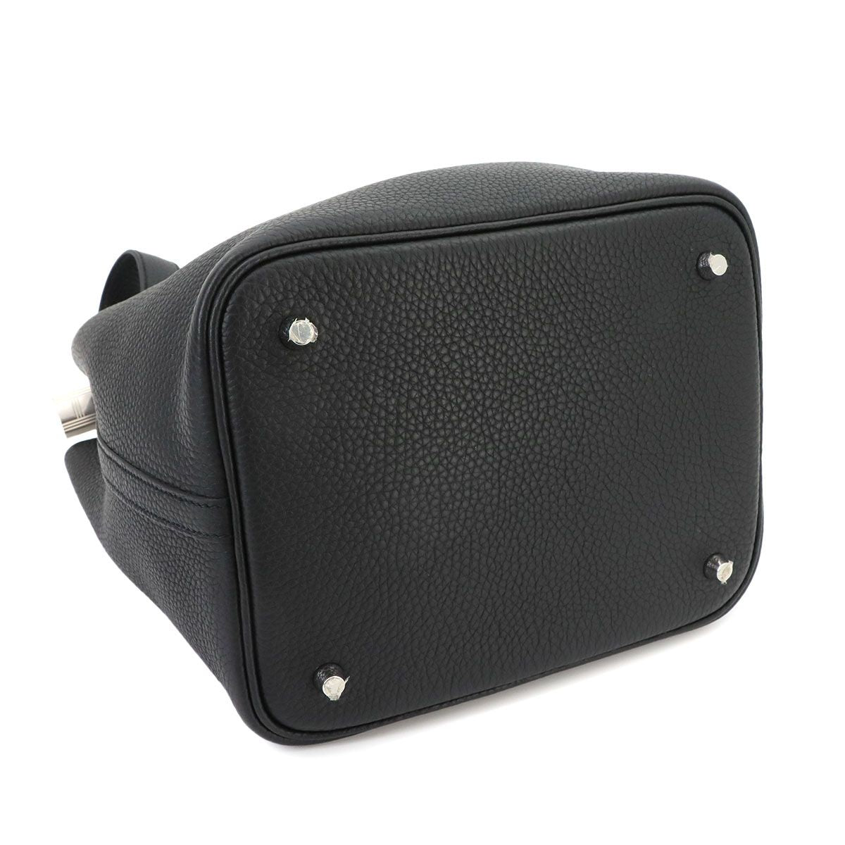 Hermes Picotin Lock Hand Bag Taurillon Clemence Black Silver — view 5