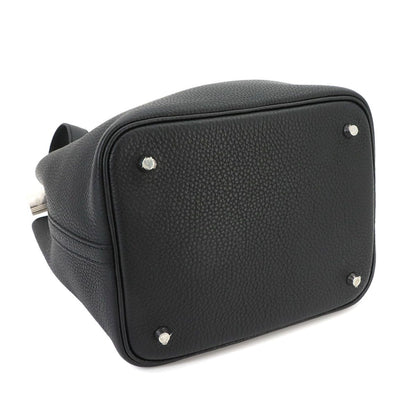Hermes Picotin Lock Hand Bag Taurillon Clemence Black Silver — view 5