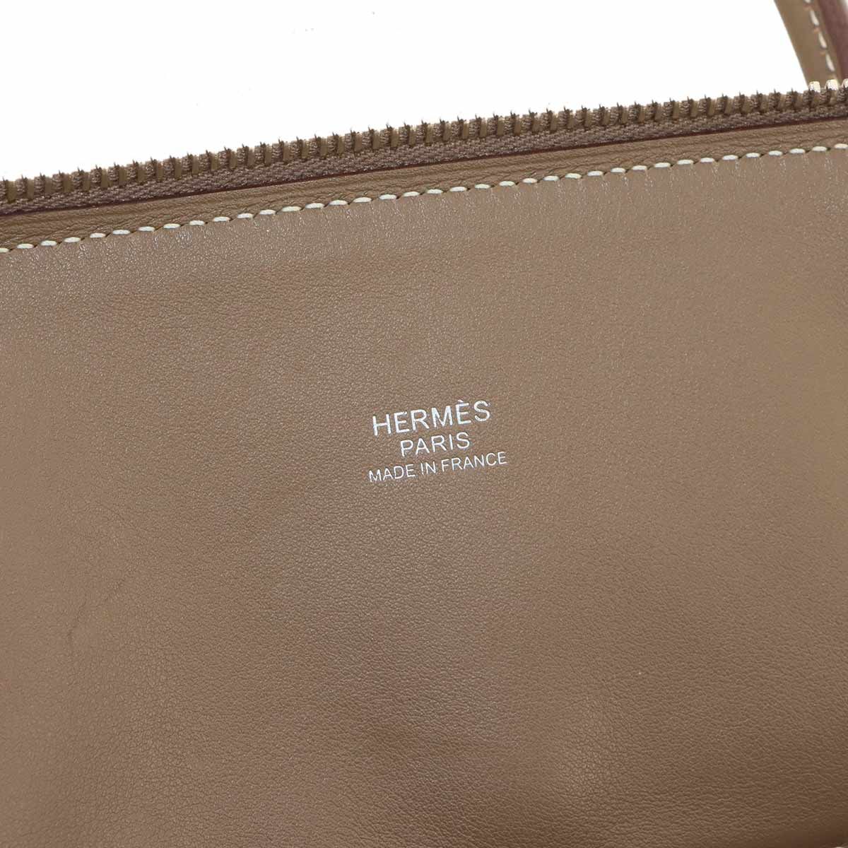 Hermes Bolide 31 2-Way Bag Taurillon Clemence Etoupe Silver — view 7