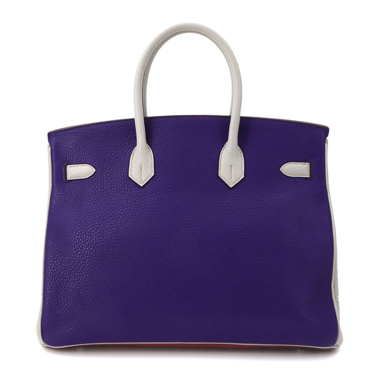 Hermes Birkin 35 Personal Togo Rosewood Iris Pearl Gray Hand — view 2