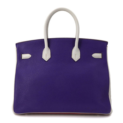 Hermes Birkin 35 Personal Togo Rosewood Iris Pearl Gray Hand — view 2