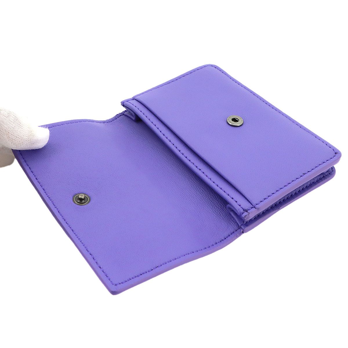 Bottega Veneta Intrecciato Card Case Leather Purple — view 7