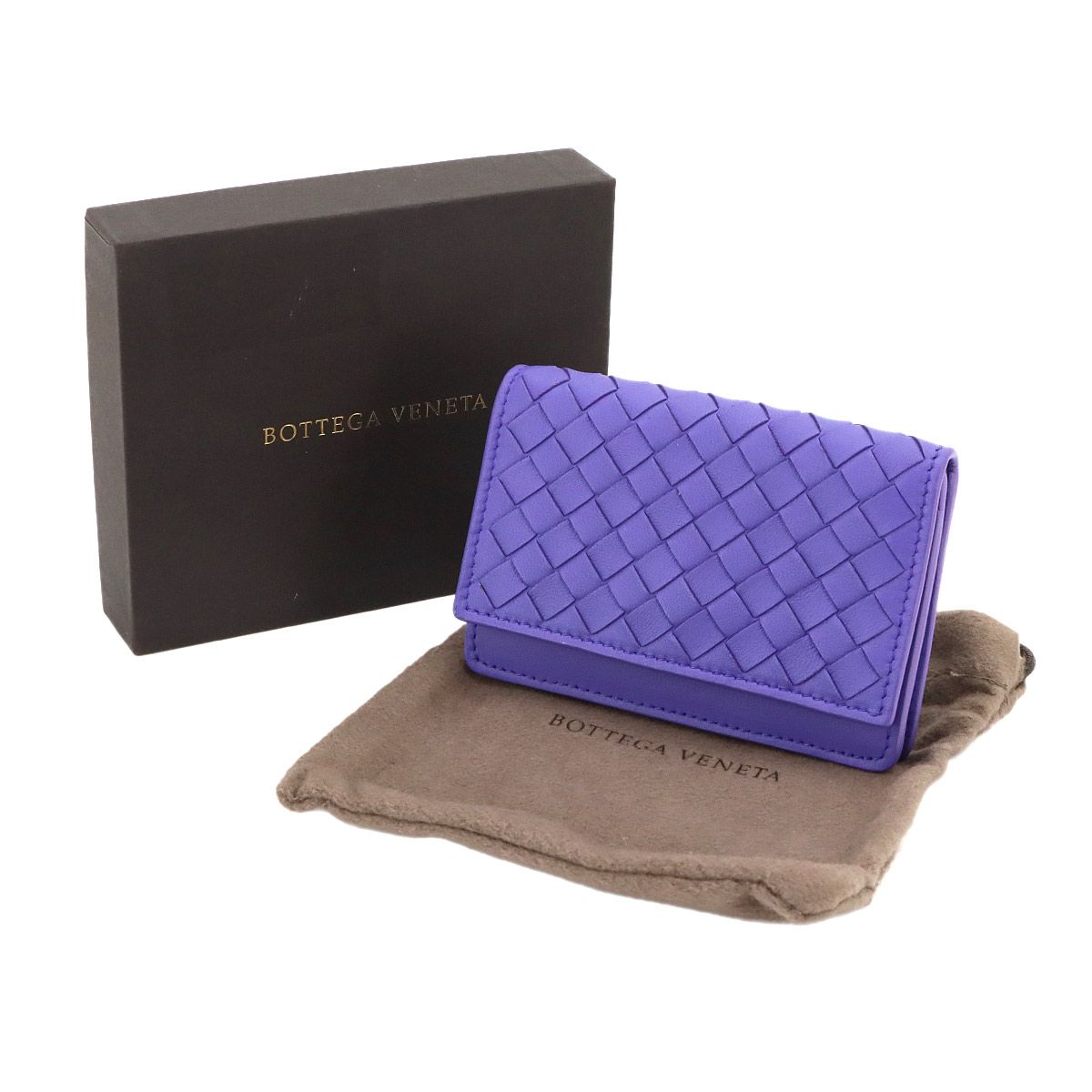 Bottega Veneta Intrecciato Card Case Leather Purple — view 2