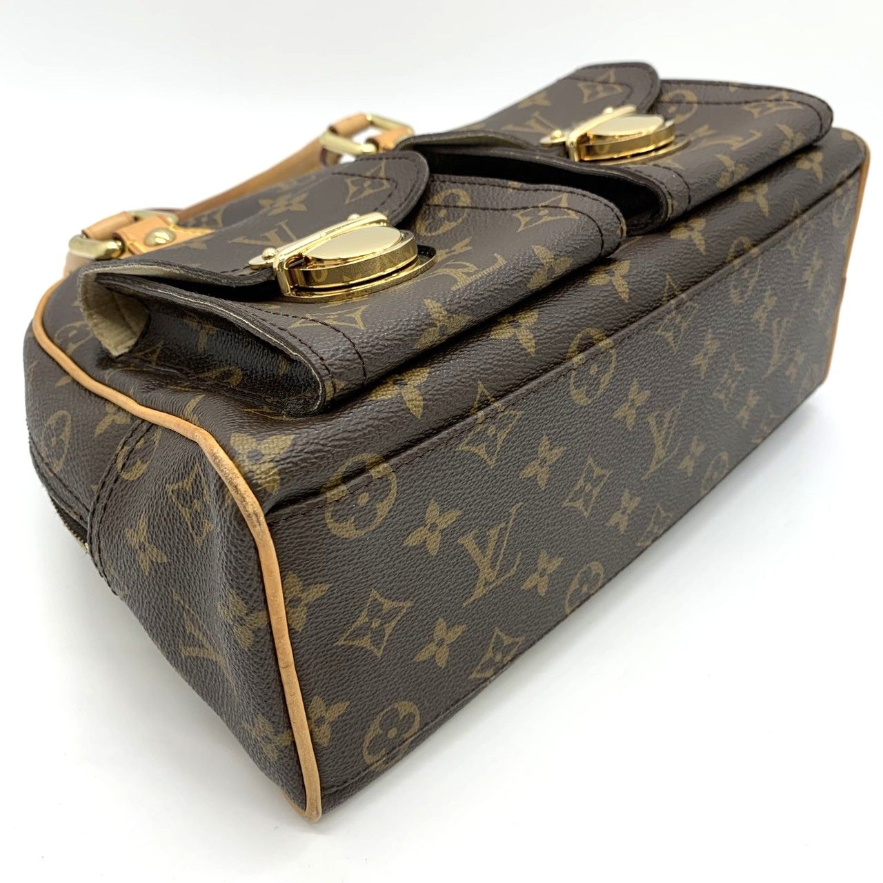 Louis Vuitton Manhattan PM Handbag Monogram Canvas Brown — view 5