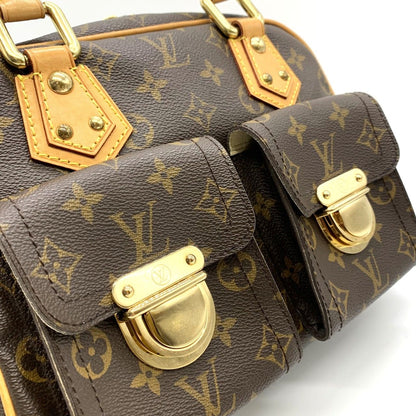 Louis Vuitton Manhattan PM Handbag Monogram Canvas Brown — view 2