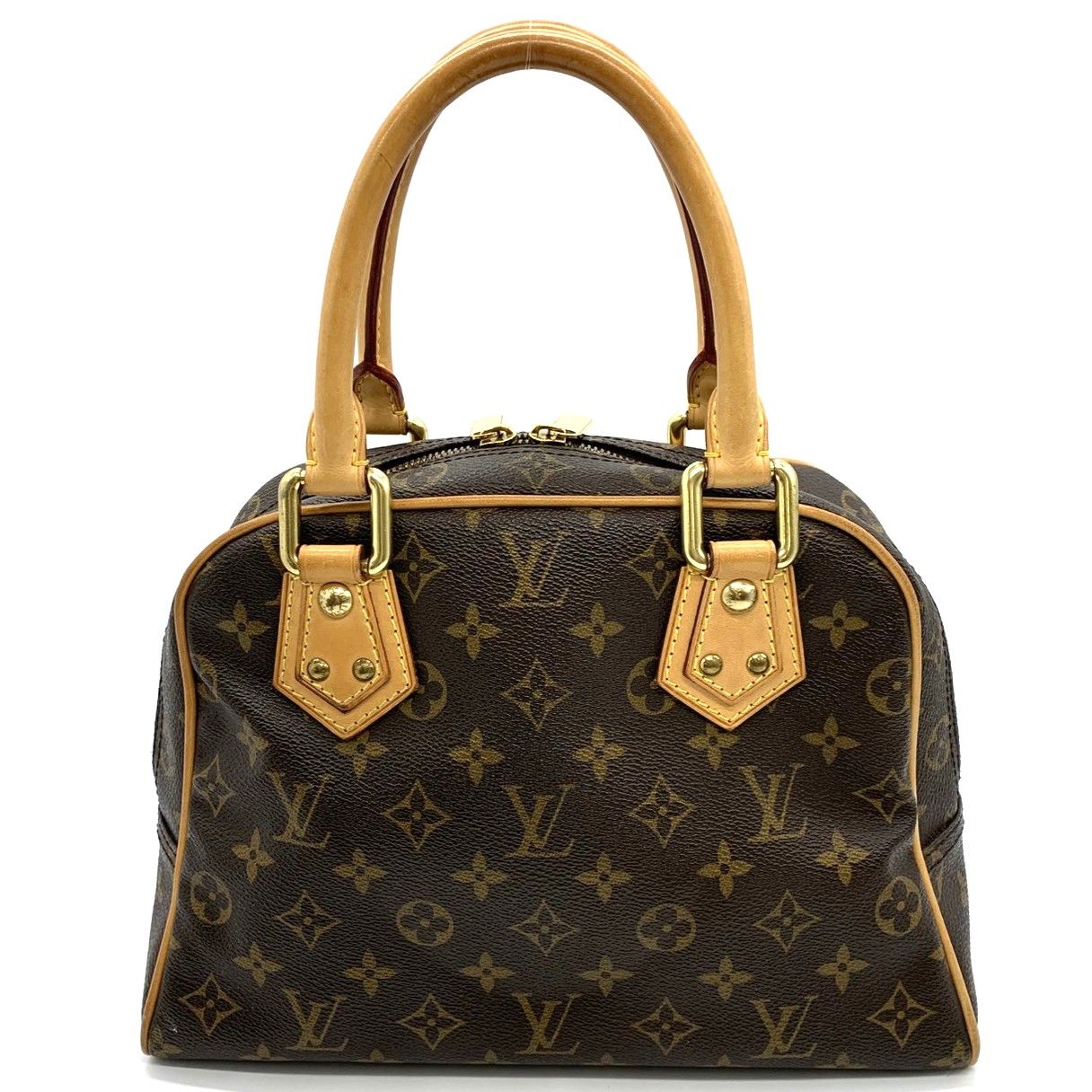 Louis Vuitton Manhattan PM Handbag Monogram Canvas Brown — view 3