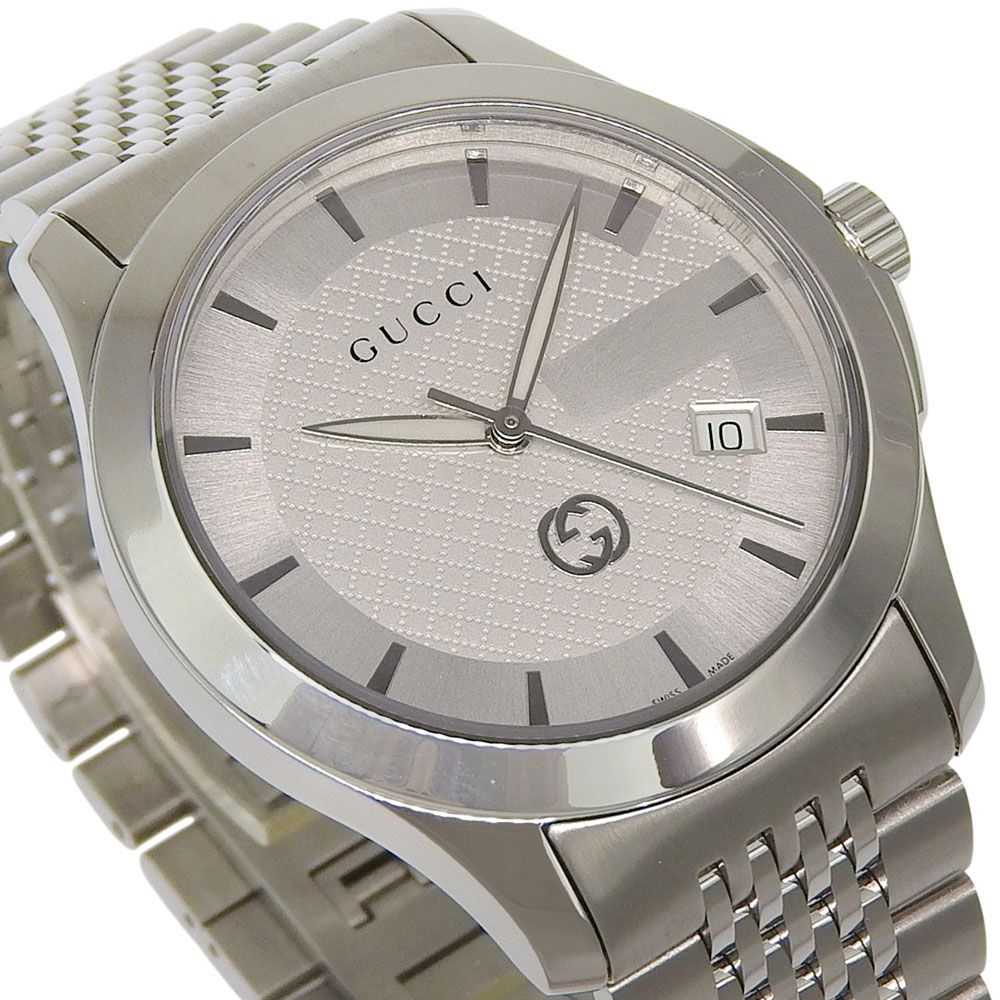 Gucci Timeless 126.4 Stainless Steel Kuo Analog Display Silver Dial Watch — view 3