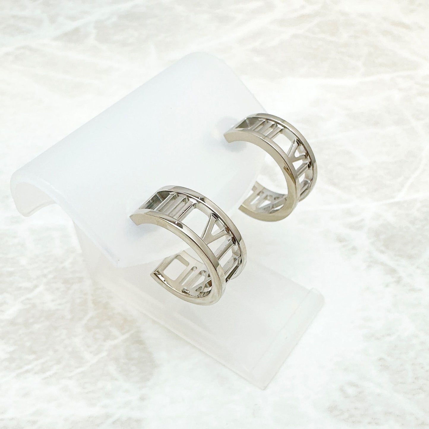 Tiffany & Co Atlas Open White Gold Earrings — view 2