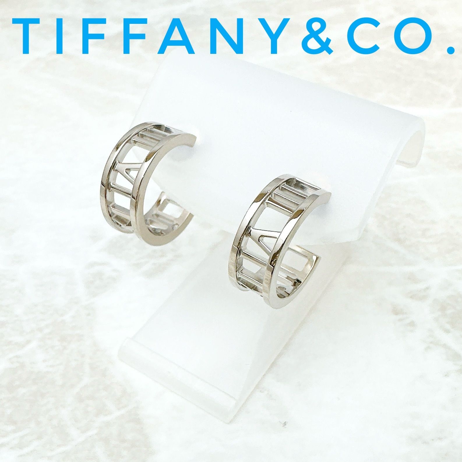 Tiffany & Co Atlas Open White Gold Earrings