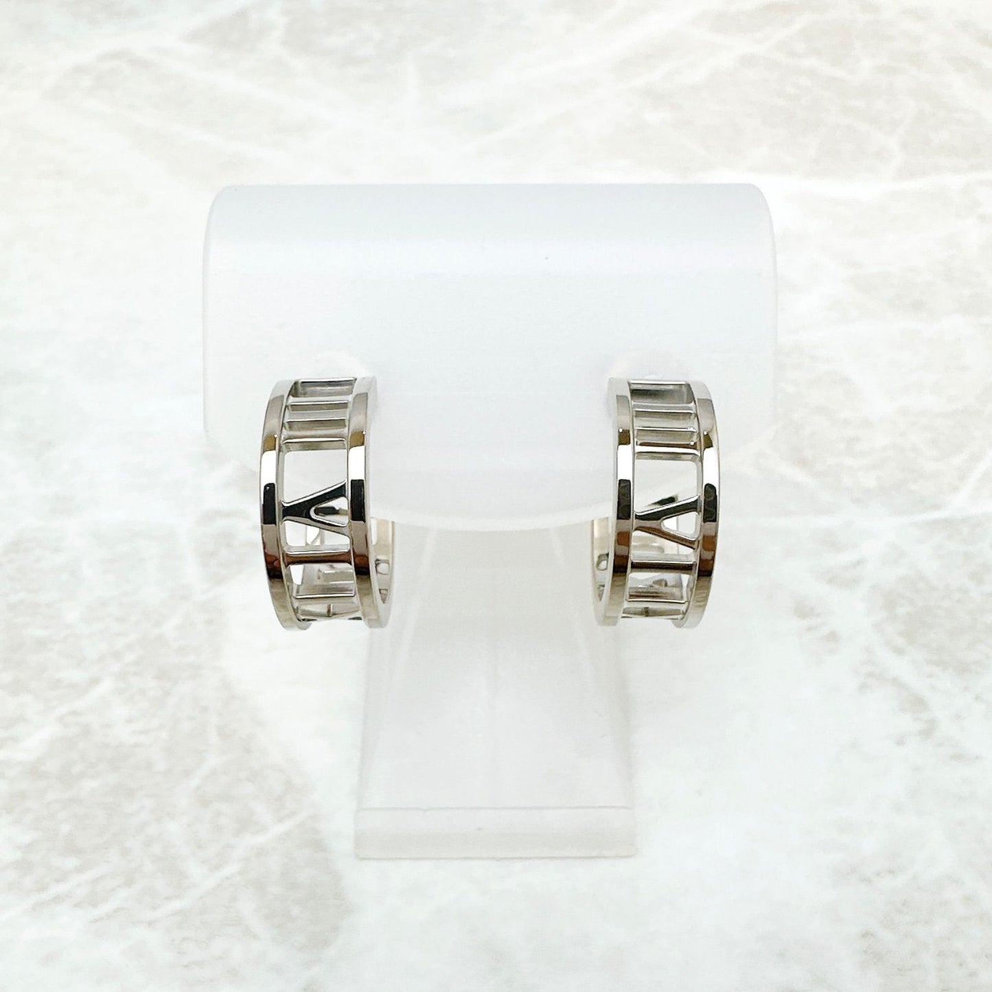 Tiffany & Co Atlas Open White Gold Earrings — view 3
