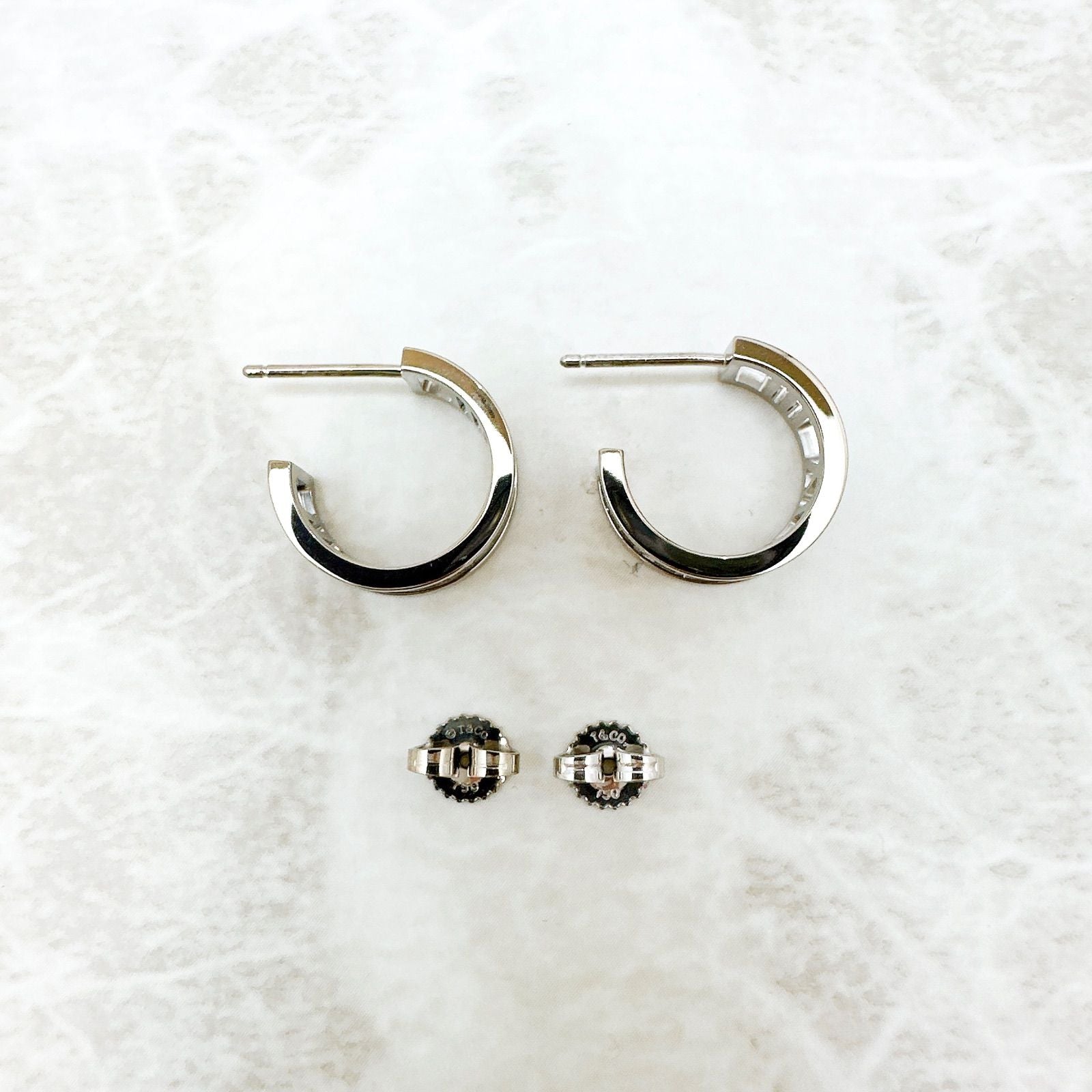 Tiffany & Co Atlas Open White Gold Earrings — view 5