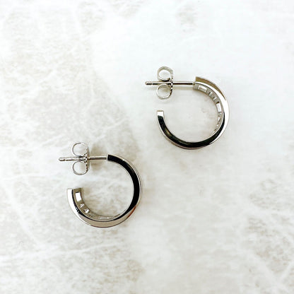 Tiffany & Co Atlas Open White Gold Earrings — view 4