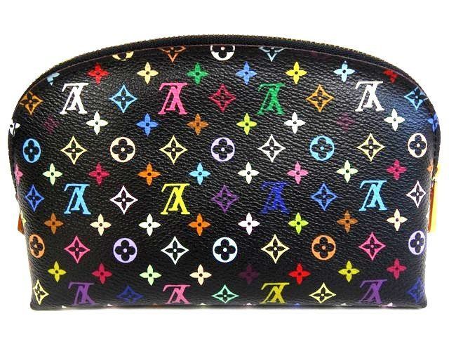 Louis Vuitton Pochette Cosmetic Multicolor Monogram Noir Makeup Pouch Case — view 2