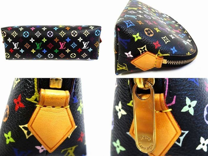 Louis Vuitton Pochette Cosmetic Multicolor Monogram Noir Makeup Pouch Case — view 4