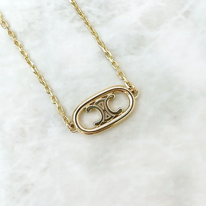 Celine Triomphe Yellow Gold Necklace 40 cm — view 2