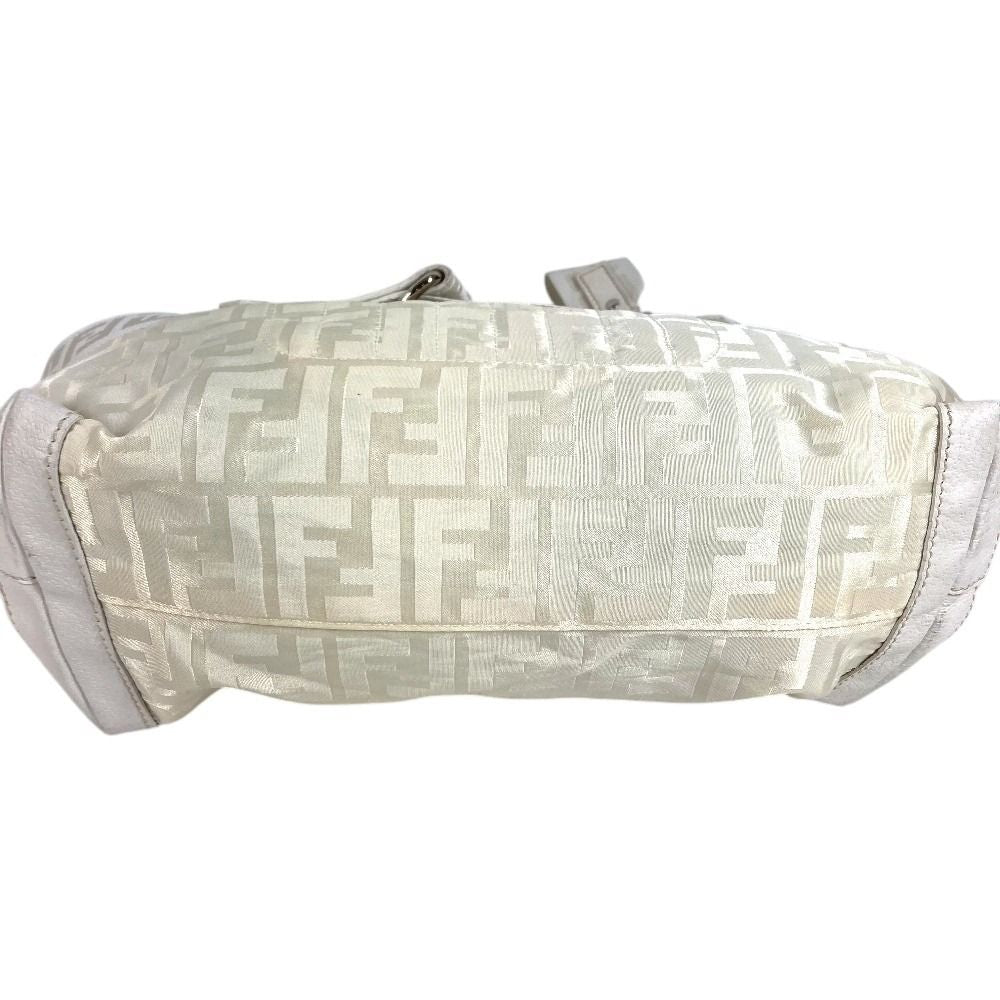 Fendi Handbag Zucca FF Logo Belt Nylon Canvas White — view 5