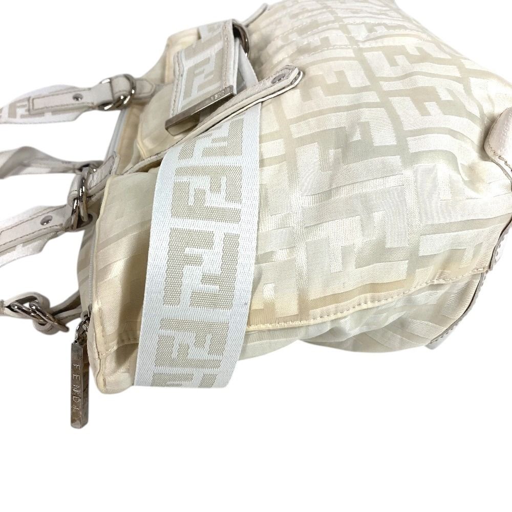 Fendi Handbag Zucca FF Logo Belt Nylon Canvas White — view 3