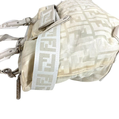 Fendi Handbag Zucca FF Logo Belt Nylon Canvas White — view 3