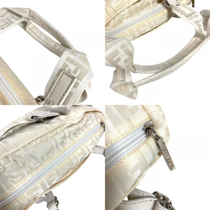 Fendi Handbag Zucca FF Logo Belt Nylon Canvas White — view 8
