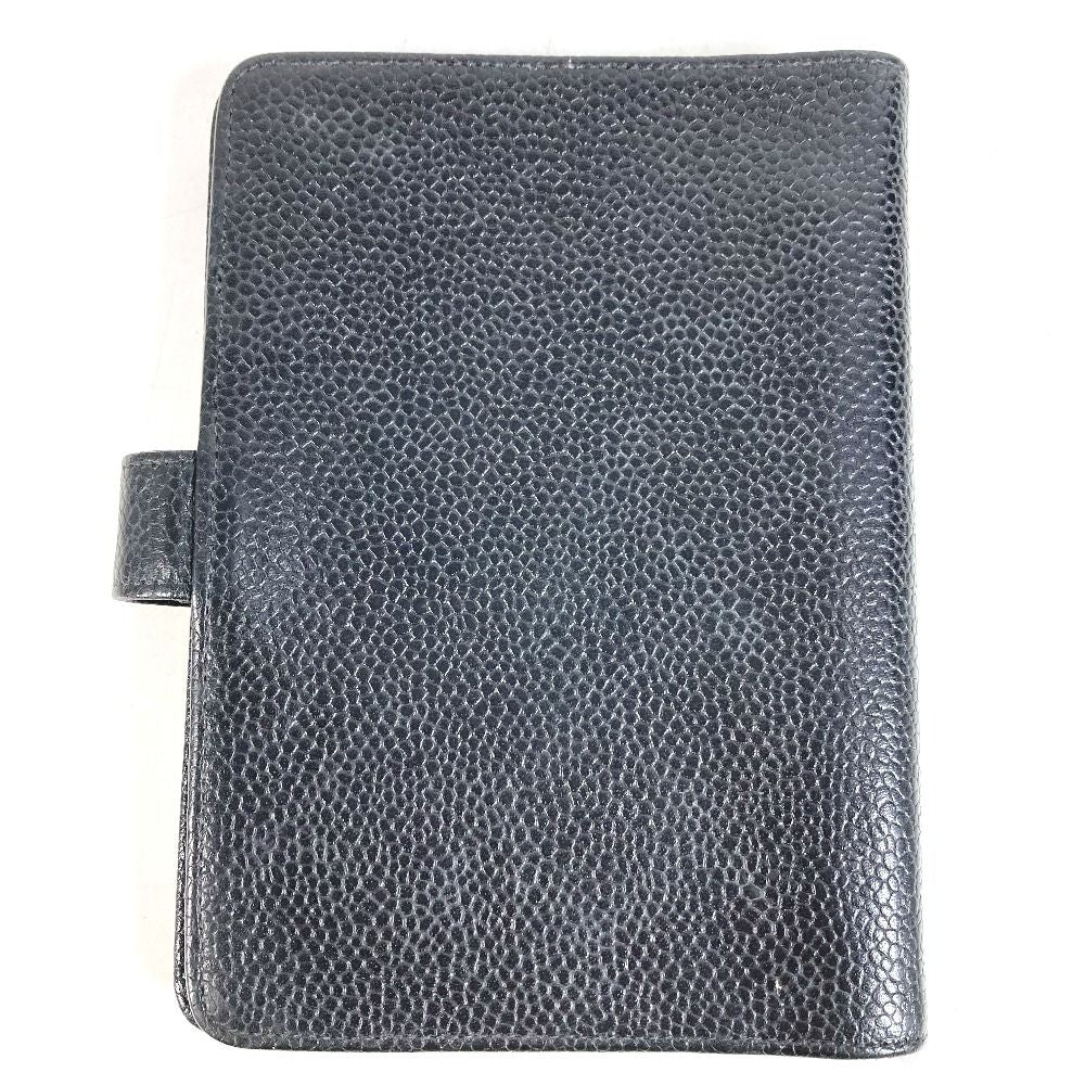 Chanel Notebook Cover CC Logo Caviar Leather Black Agenda — view 2