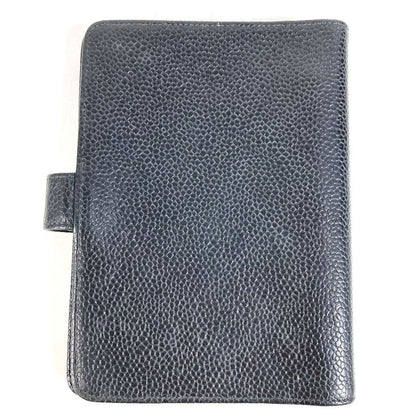 Chanel Notebook Cover CC Logo Caviar Leather Black Agenda — view 2