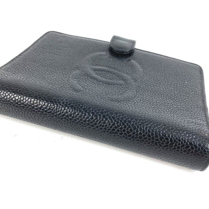 Chanel Notebook Cover CC Logo Caviar Leather Black Agenda — view 6