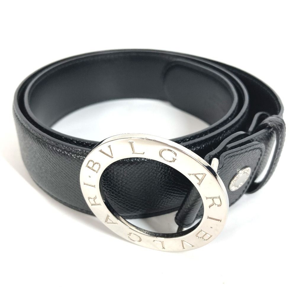 Bvlgari Belt Logo Buckle Leather Black — view 3