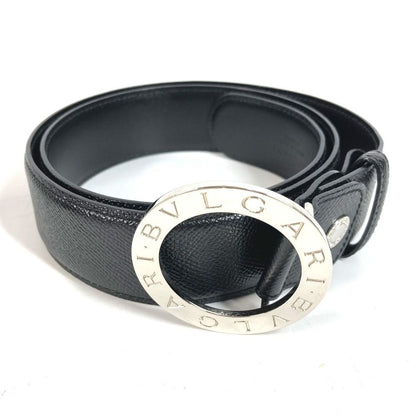 Bvlgari Belt Logo Buckle Leather Black